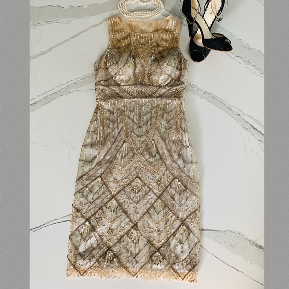 Sue Wong Dresses & Skirts - Sue Wong Nocturne Gold Sequin Dress Size 2